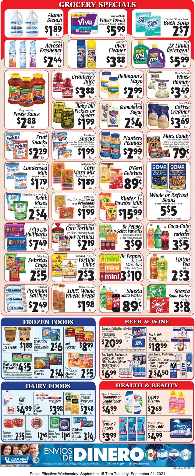 Sellers Bros. Ad from 09/15/2021