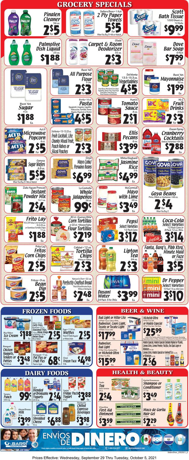 Sellers Bros. Ad from 09/29/2021