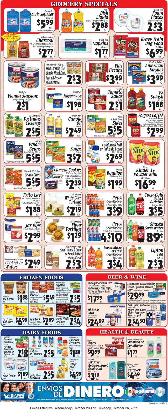 Sellers Bros. Ad from 10/20/2021