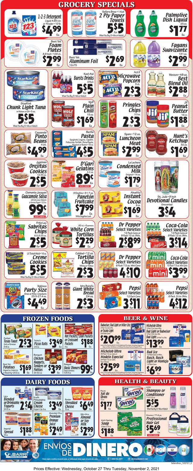 Sellers Bros. Ad from 10/27/2021