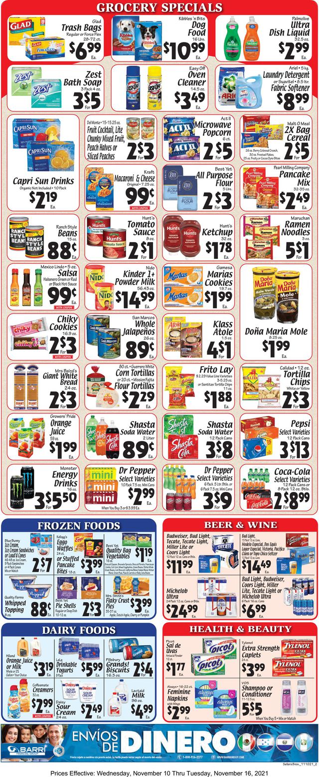 Sellers Bros. Ad from 11/10/2021