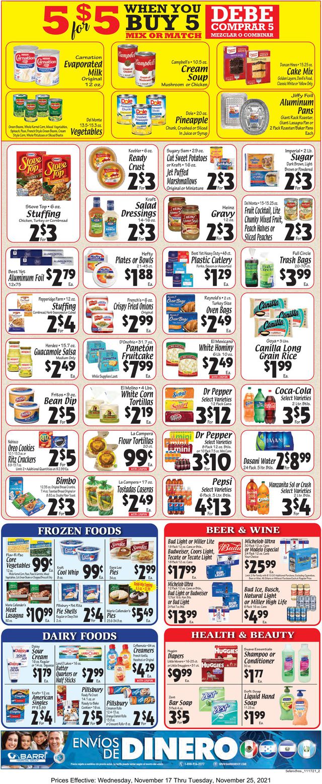 Sellers Bros. Ad from 11/17/2021