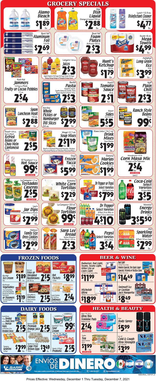Sellers Bros. Ad from 12/01/2021