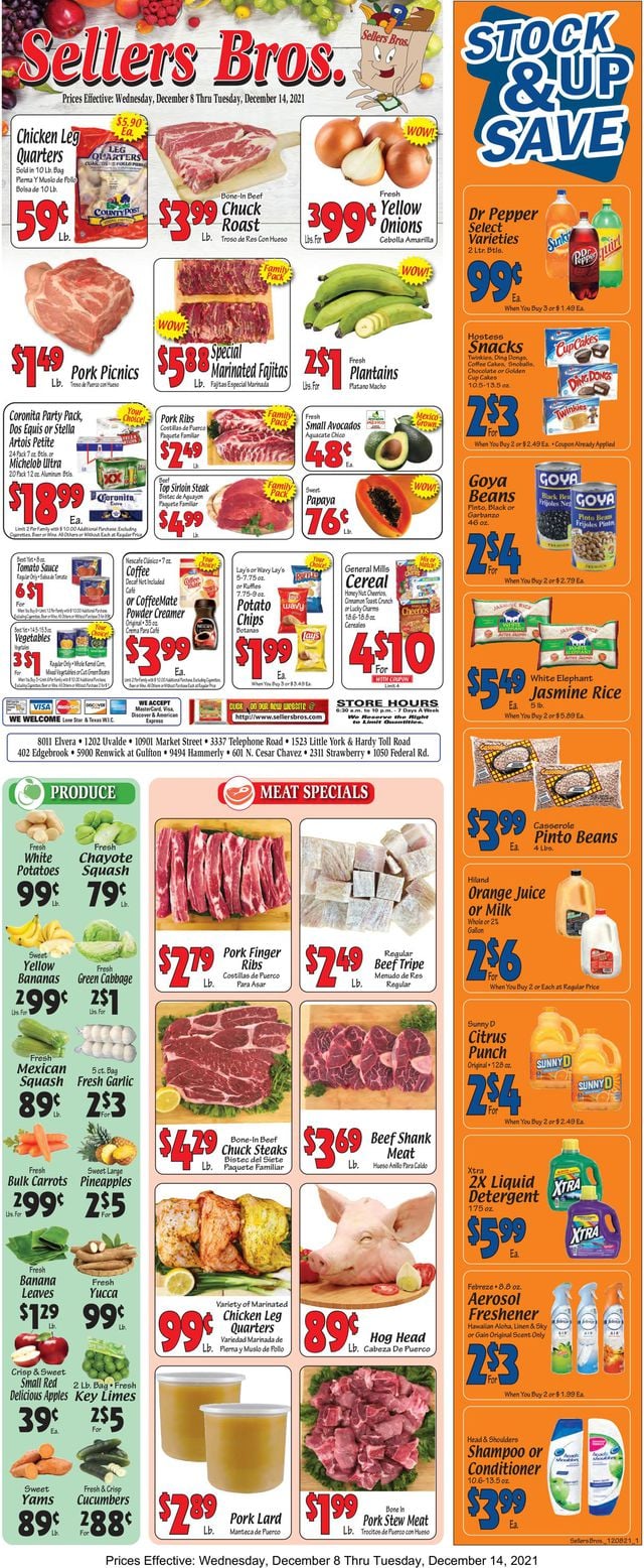 Sellers Bros. Ad from 12/08/2021