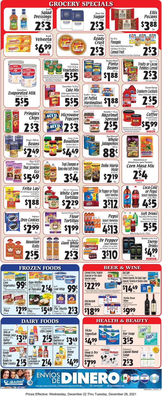 Sellers Bros. Ad from 12/22/2021