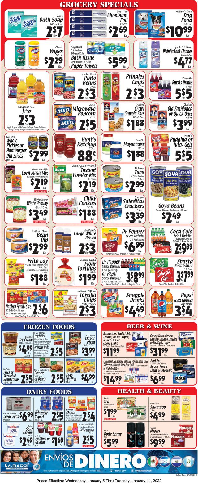Sellers Bros. Ad from 01/05/2022