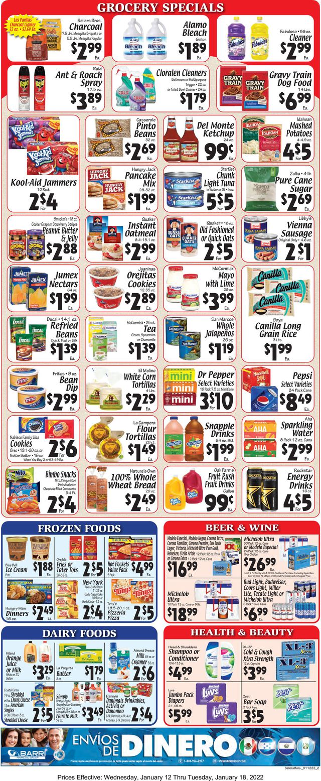 Sellers Bros. Ad from 01/12/2022
