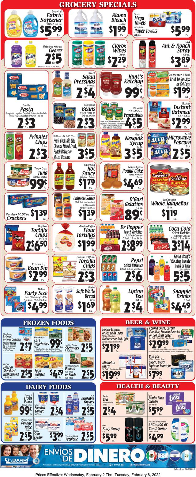 Sellers Bros. Ad from 02/02/2022