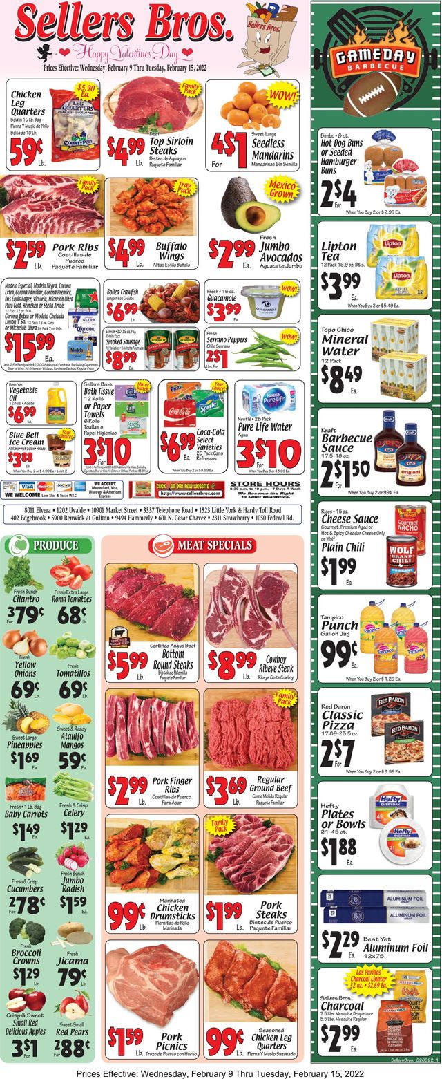 Sellers Bros. Ad from 02/09/2022