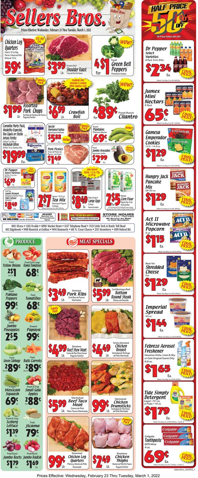 Sellers Bros. Ad from 02/23/2022