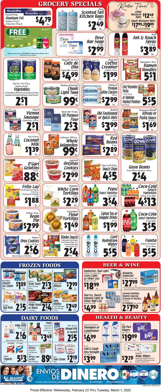 Sellers Bros. Ad from 02/23/2022