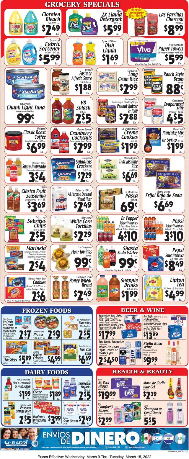 Sellers Bros. Ad from 03/09/2022