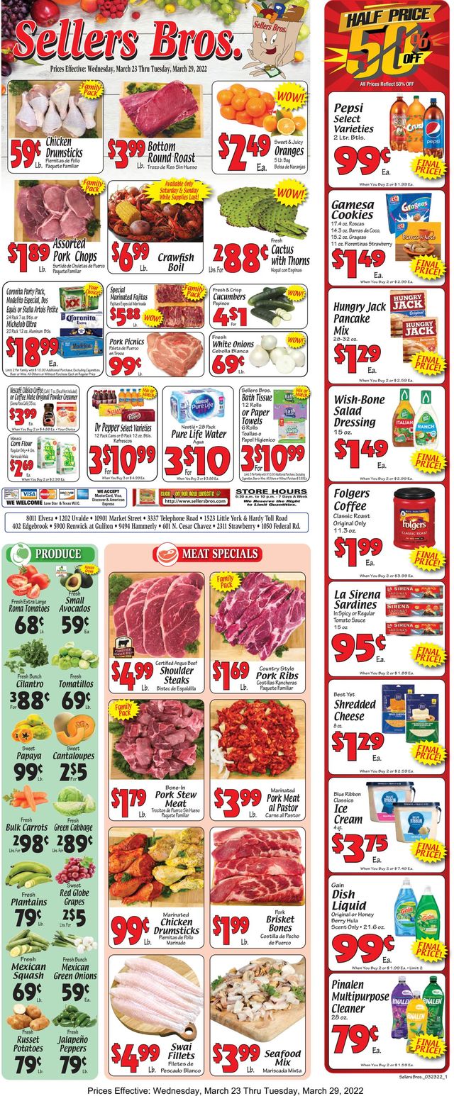 Sellers Bros. Ad from 03/23/2022