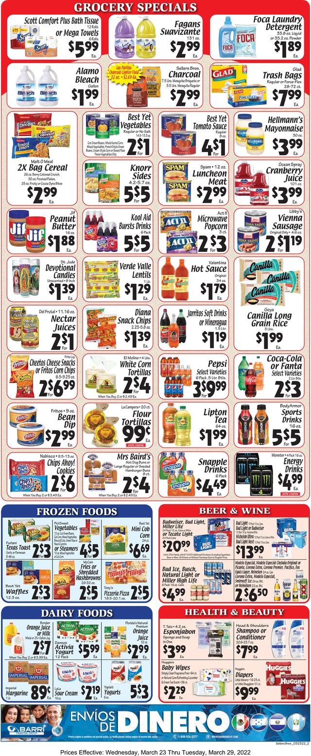 Sellers Bros. Ad from 03/23/2022