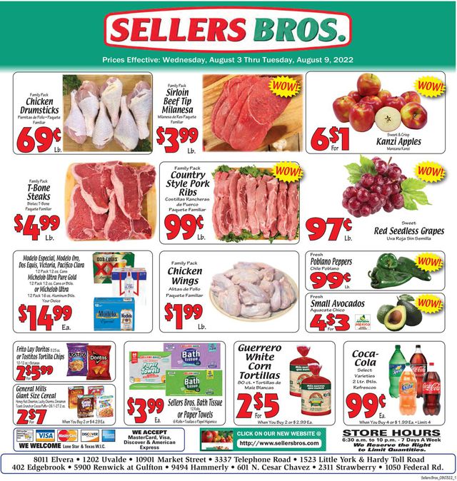 Sellers Bros. Ad from 08/03/2022