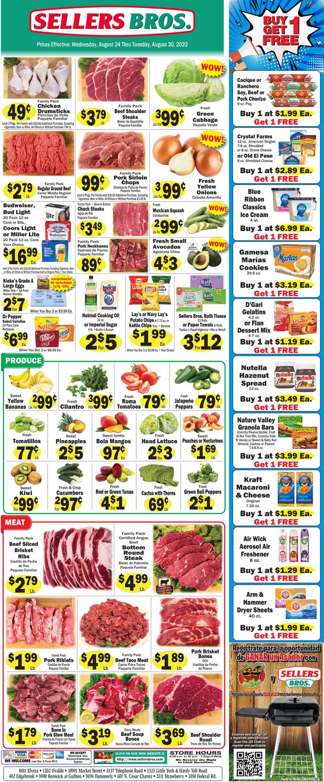 Sellers Bros. Ad from 08/24/2022