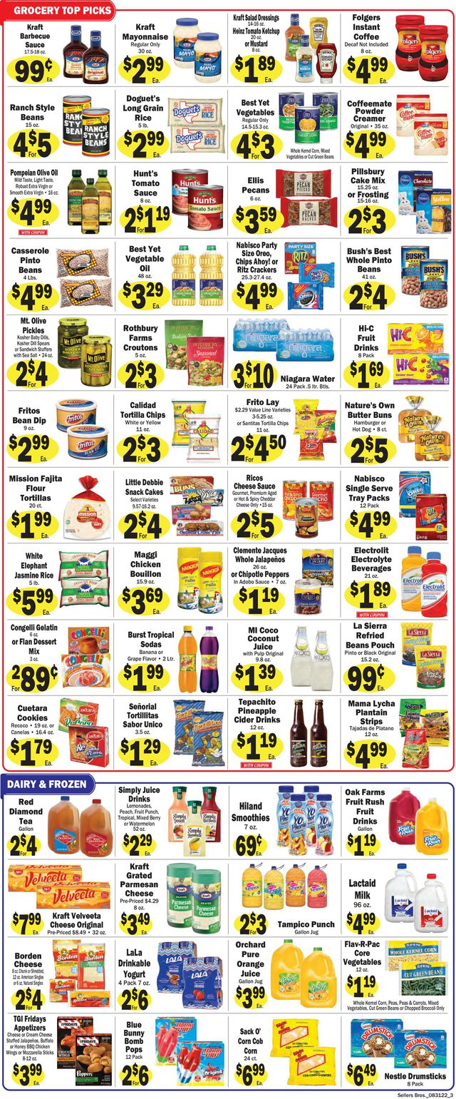 Sellers Bros. Ad from 08/31/2022