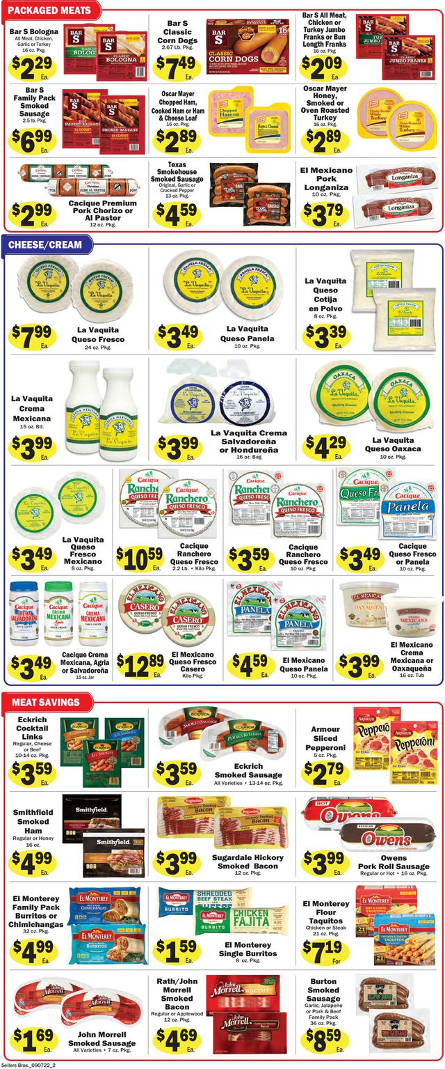 Sellers Bros. Ad from 09/07/2022
