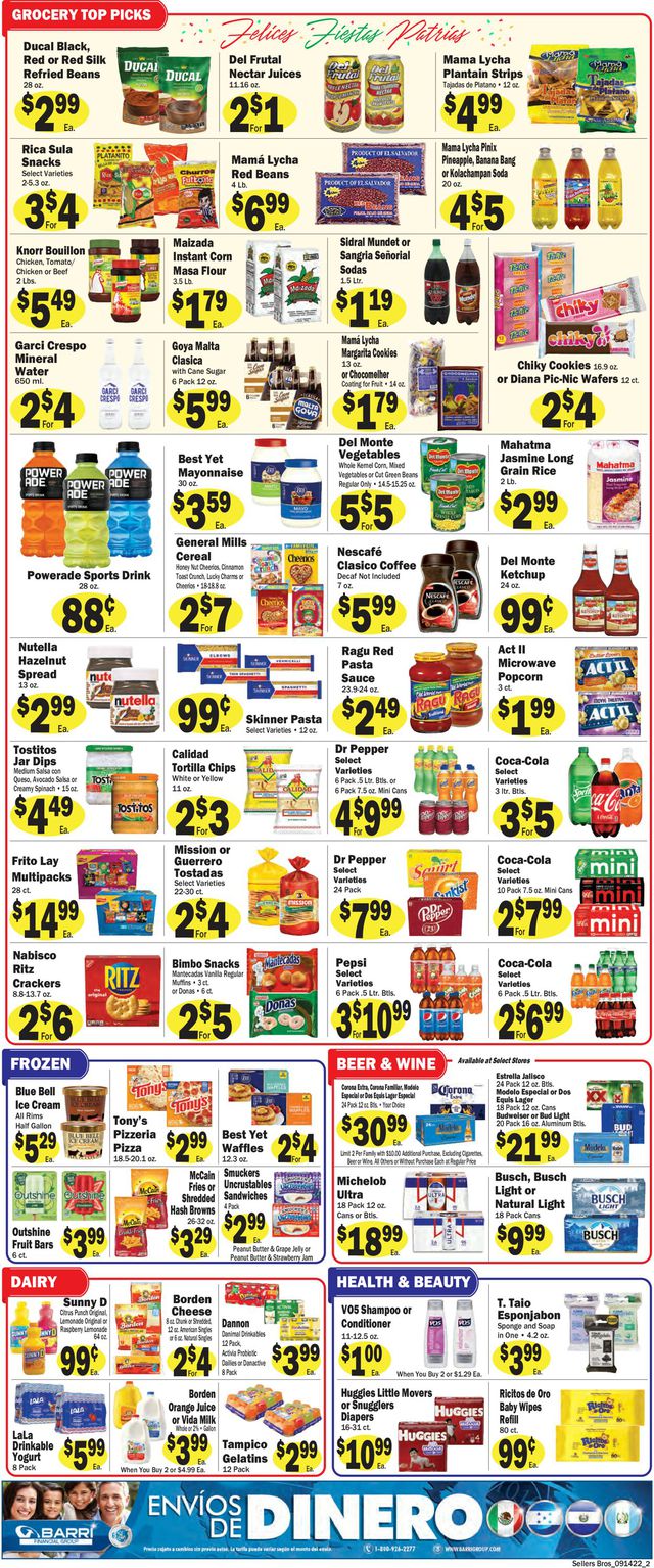 Sellers Bros. Ad from 09/14/2022