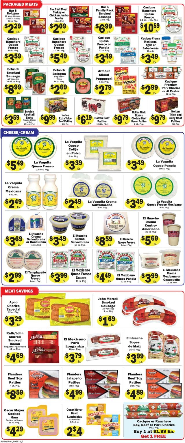 Sellers Bros. Ad from 09/21/2022