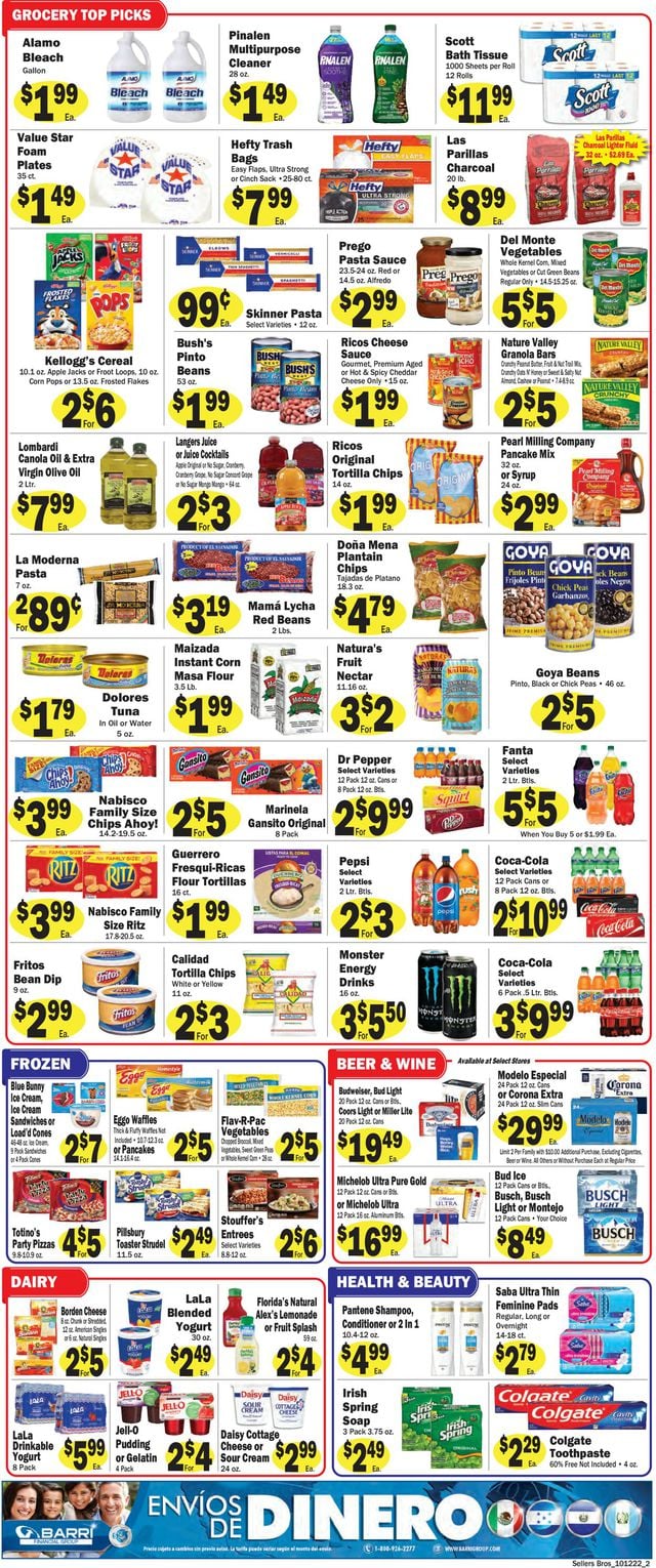 Sellers Bros. Ad from 10/12/2022
