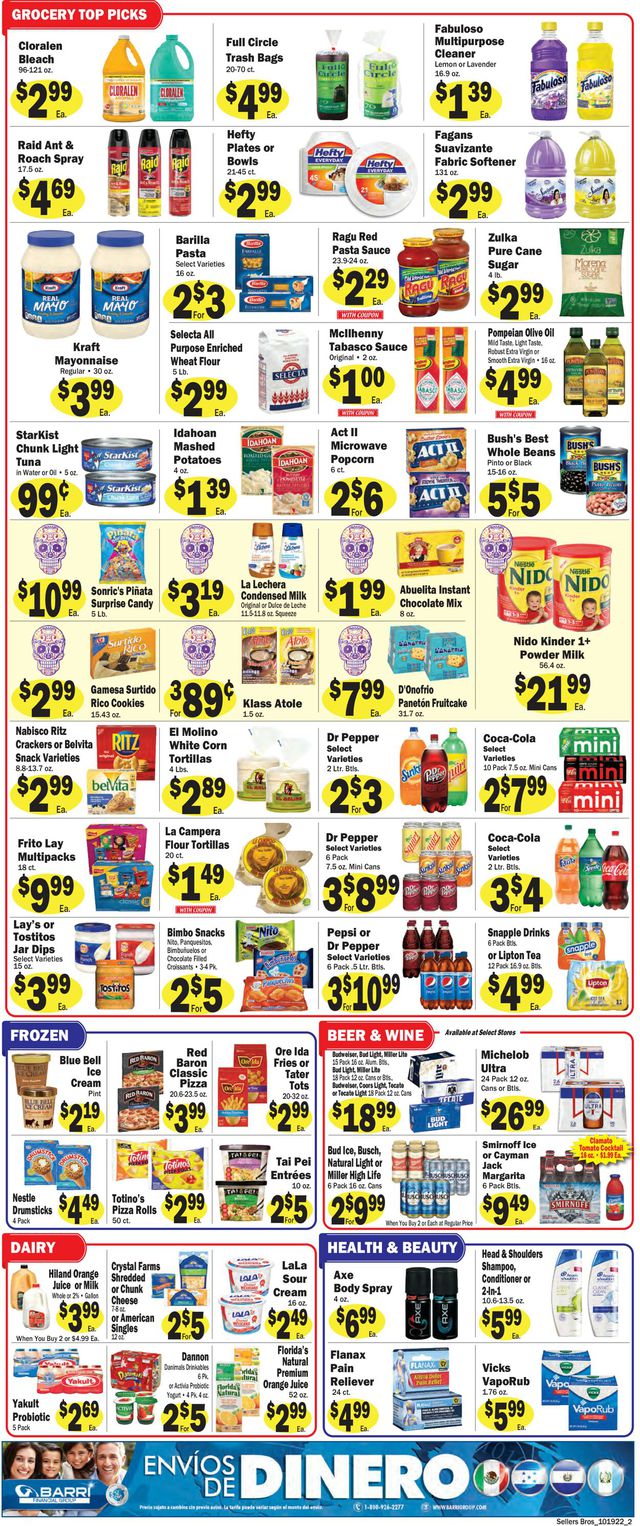 Sellers Bros. Ad from 10/19/2022