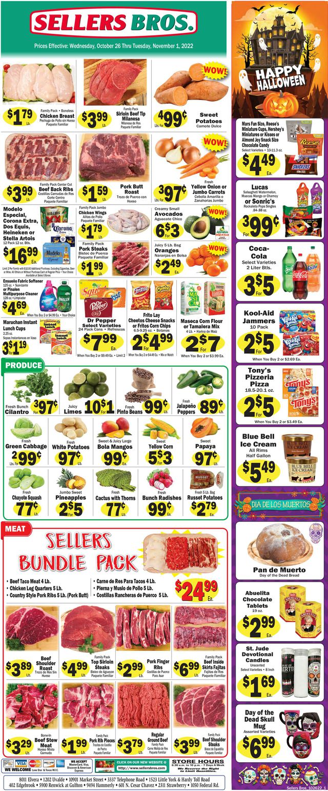 Sellers Bros. Ad from 10/26/2022