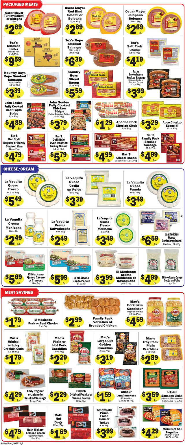 Sellers Bros. Ad from 10/26/2022