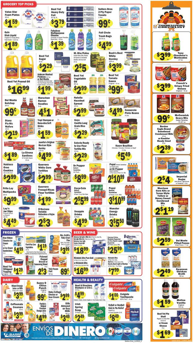 Sellers Bros. Ad from 11/09/2022