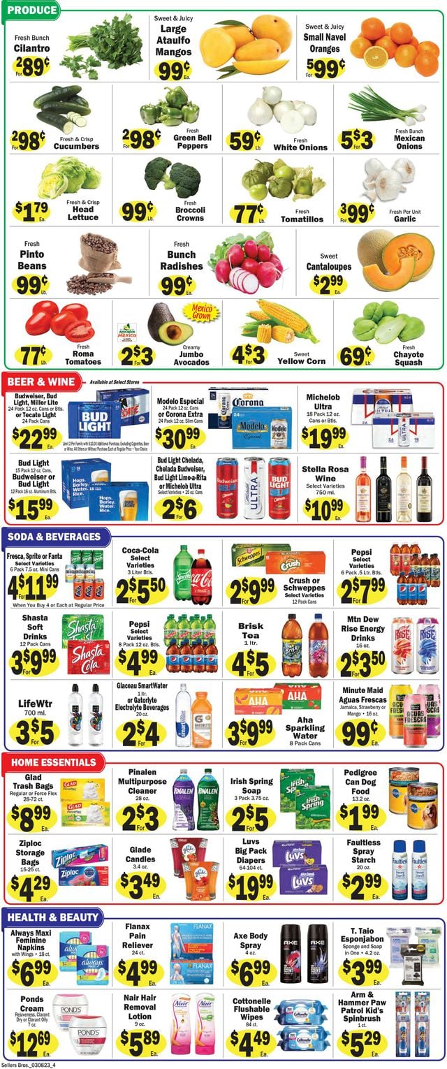 Sellers Bros. Ad from 03/08/2023