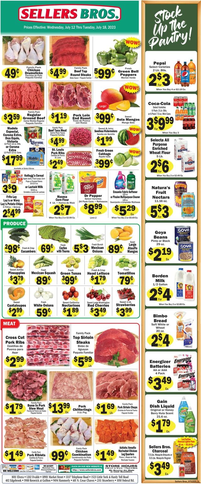 Sellers Bros. Ad from 07/12/2023
