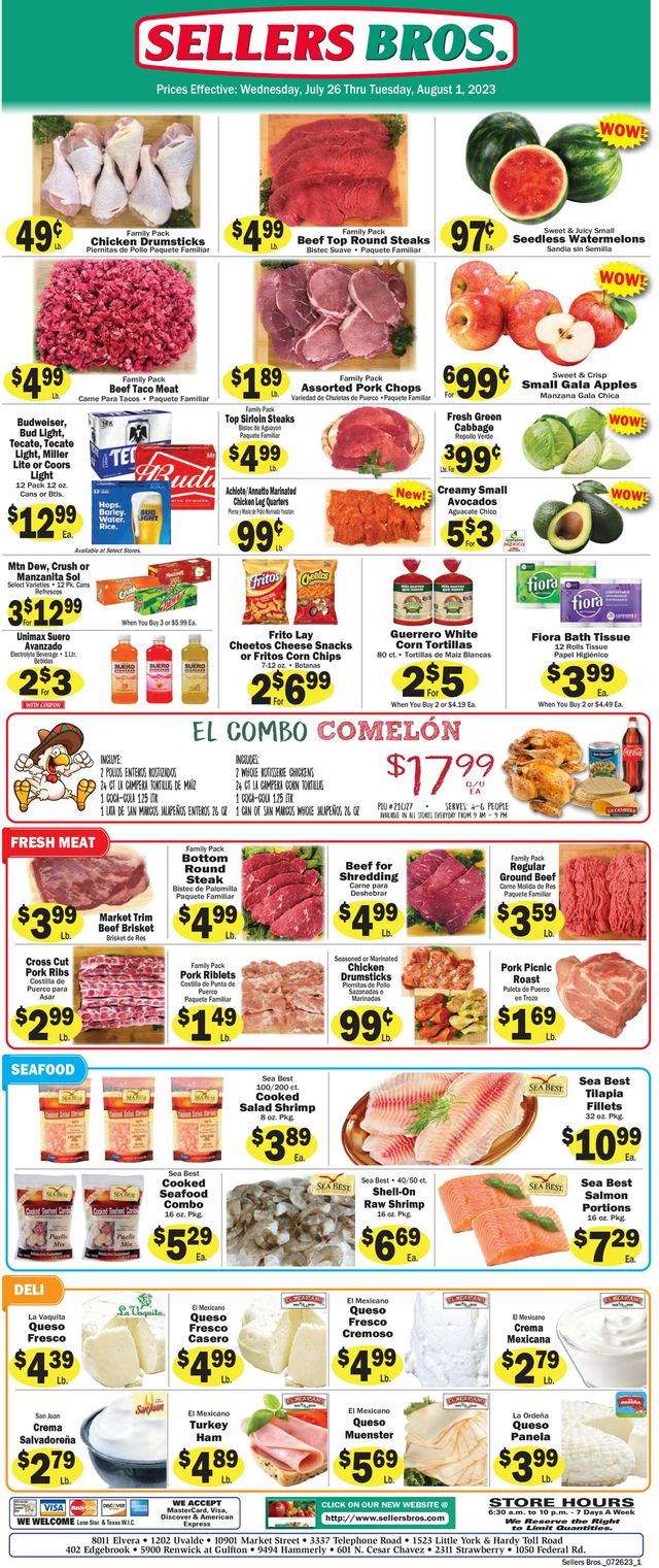 Sellers Bros. Ad from 07/26/2023