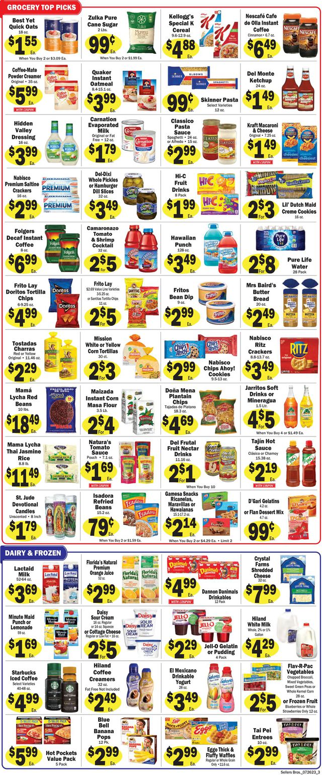 Sellers Bros. Ad from 07/26/2023