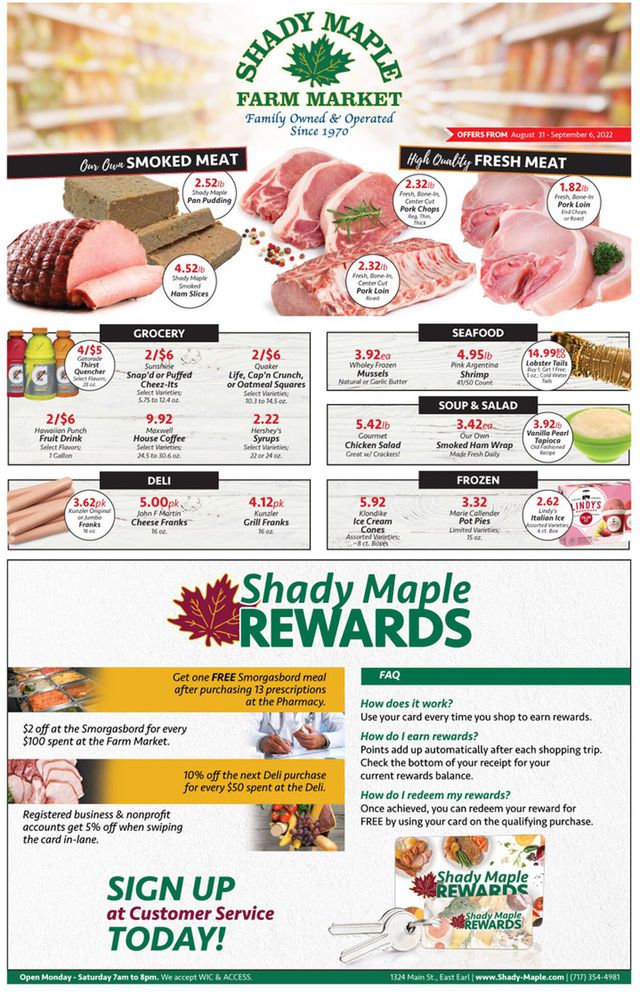 Shady Maple Ad from 08/31/2022