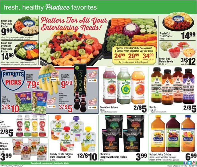 Shaw’s Ad from 10/04/2019