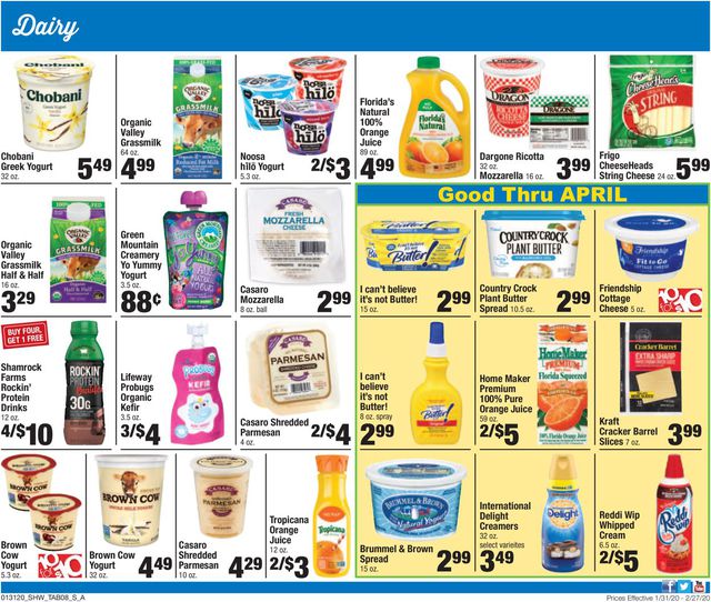 Shaw’s Ad from 01/31/2020