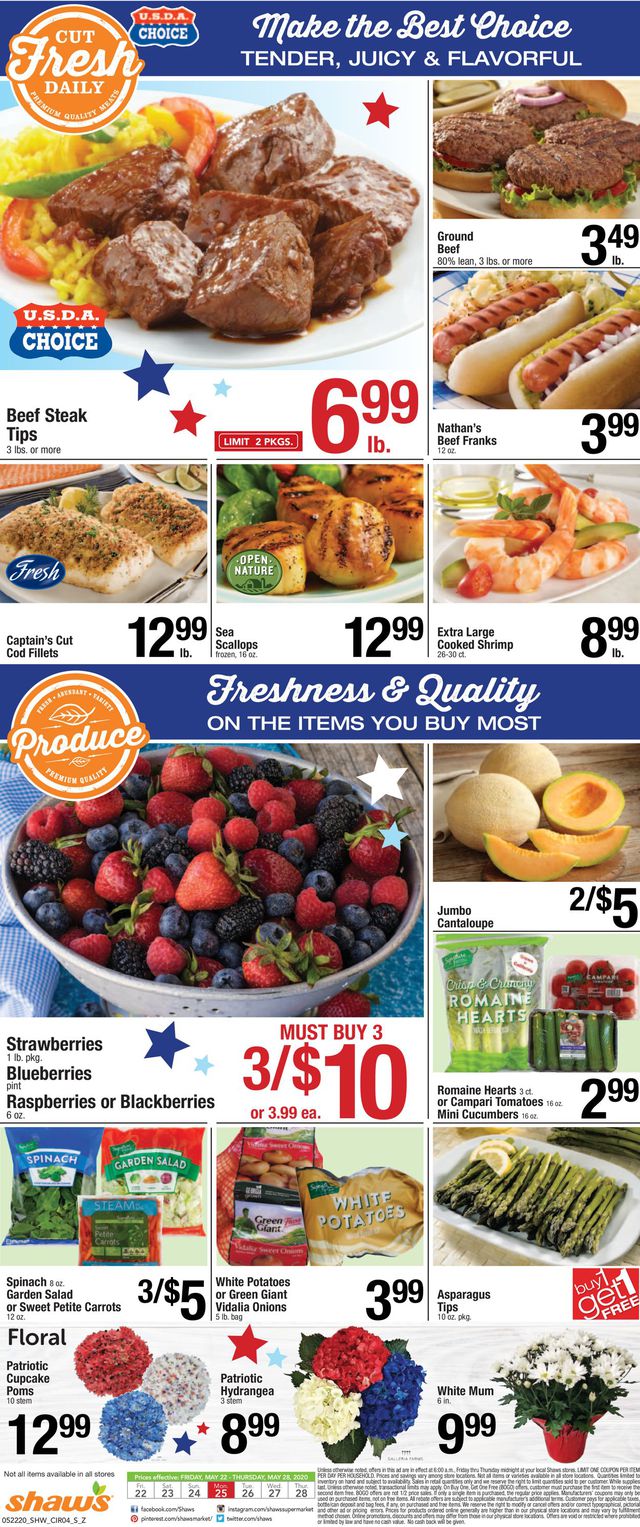 Shaw’s Ad from 05/22/2020