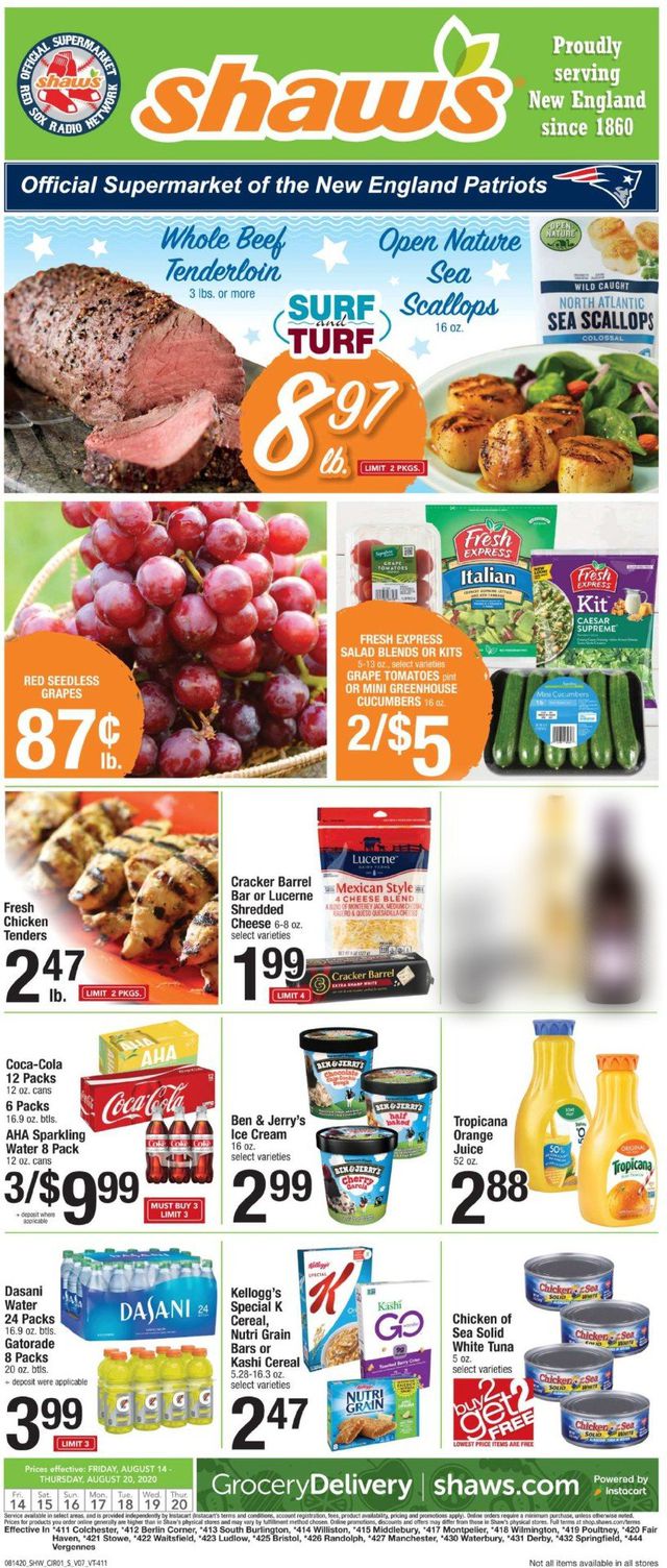 Shaw’s Ad from 08/14/2020