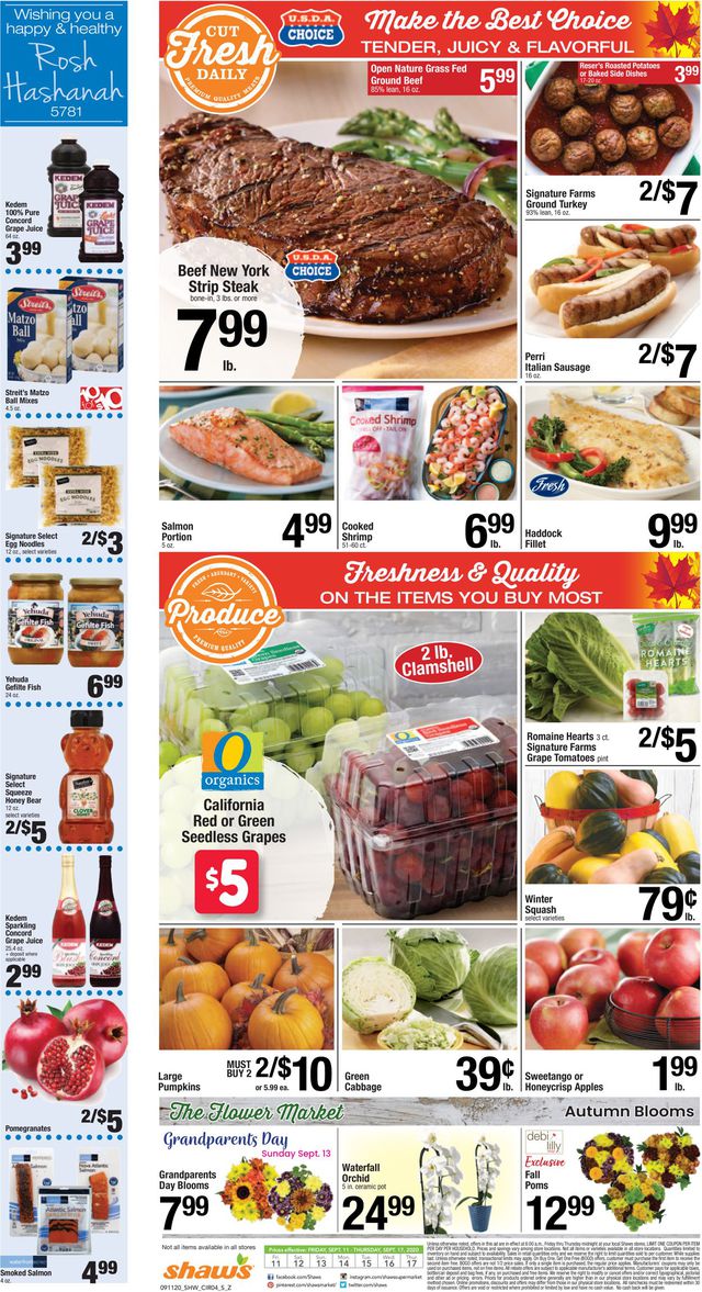 Shaw’s Ad from 09/11/2020