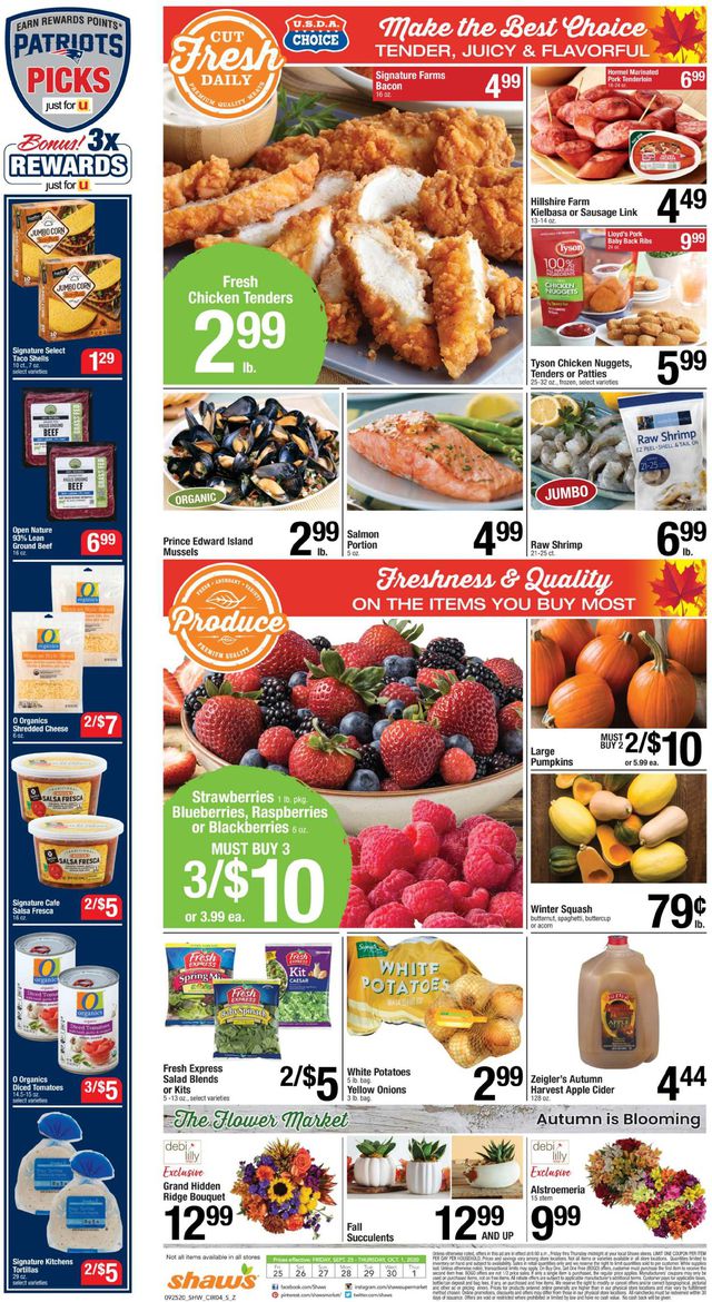 Shaw’s Ad from 09/25/2020