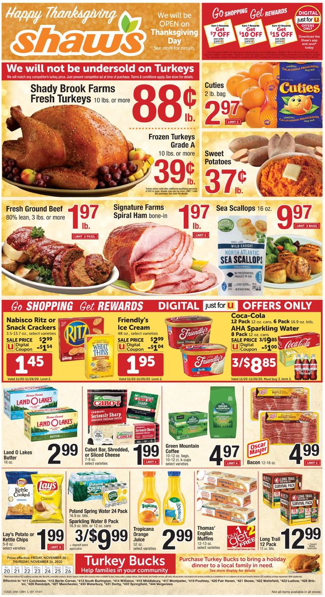 Shaw’s Ad from 11/20/2020