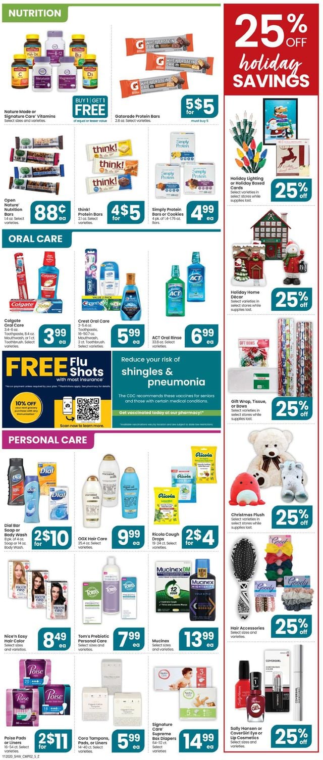 Shaw’s Ad from 11/20/2020