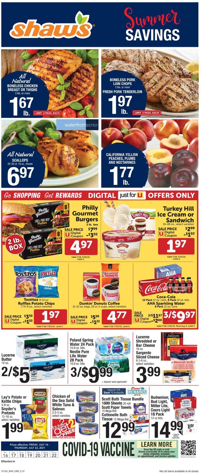 Shaw’s Ad from 07/16/2021