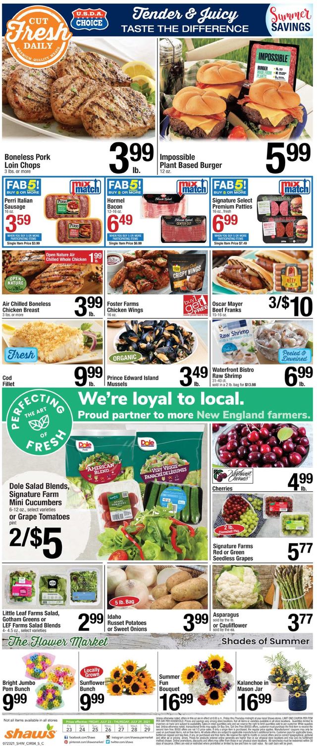 Shaw’s Ad from 07/23/2021