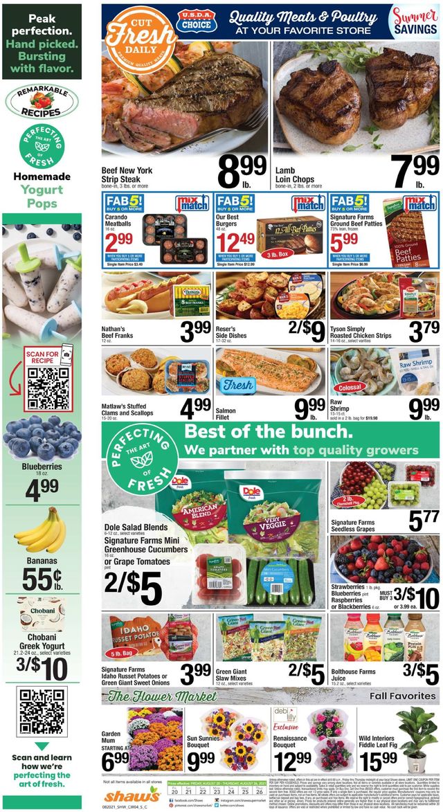 Shaw’s Ad from 08/20/2021
