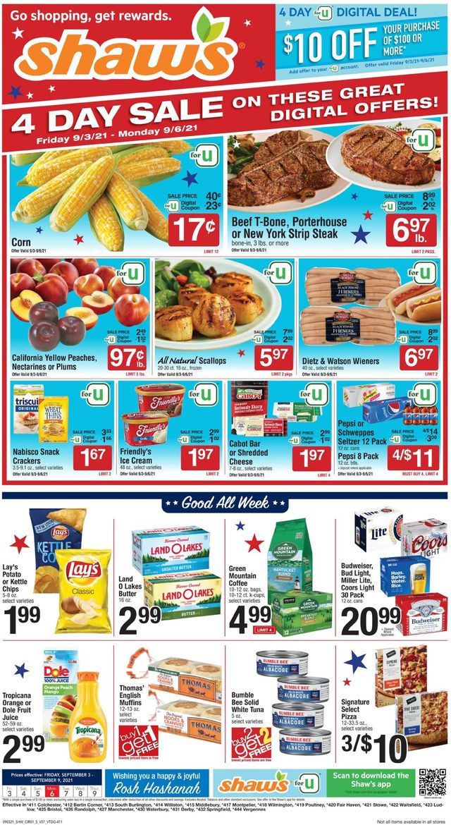 Shaw’s Ad from 09/03/2021