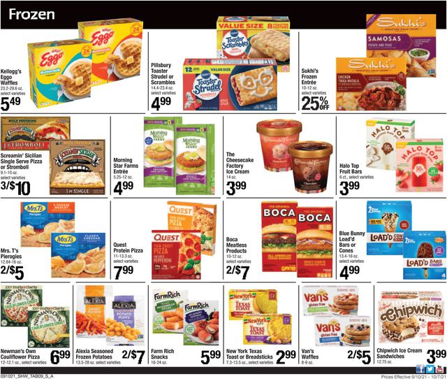 Shaw’s Ad from 09/10/2021