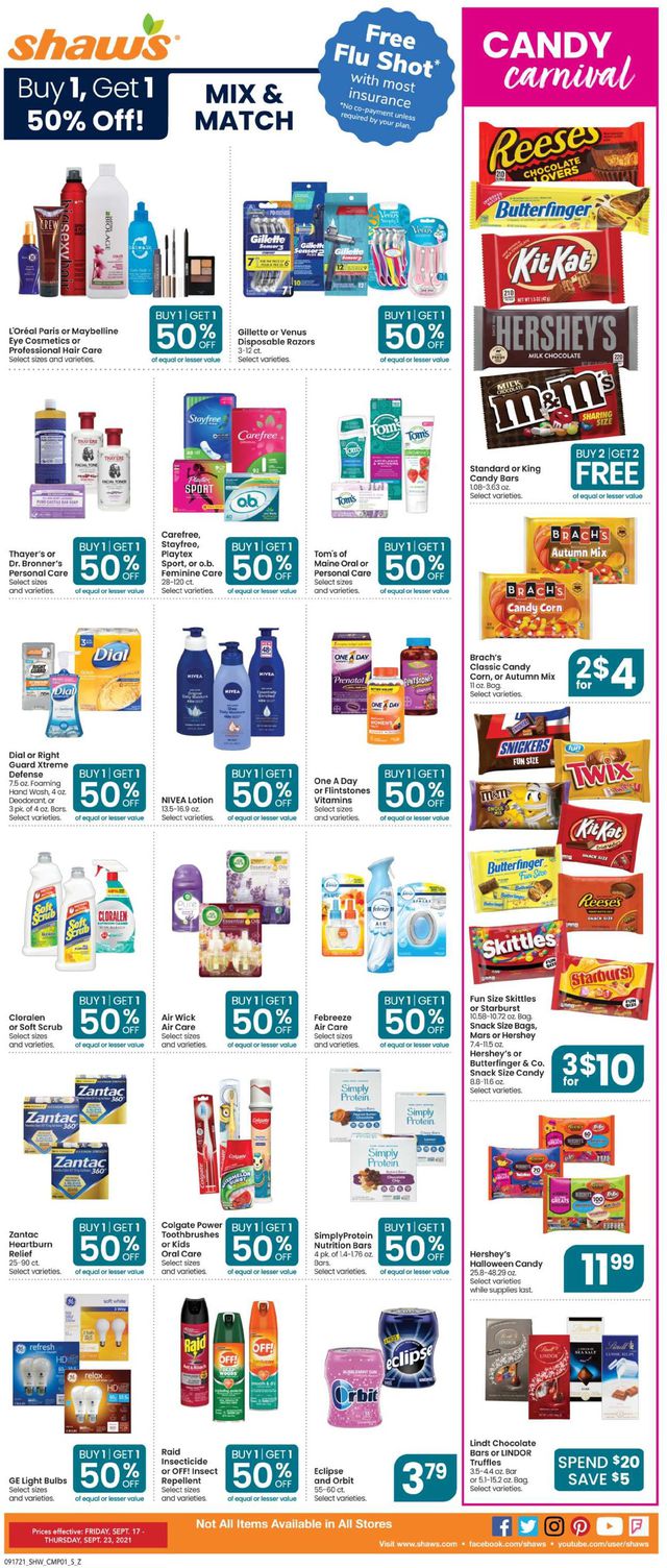 Shaw’s Ad from 09/17/2021