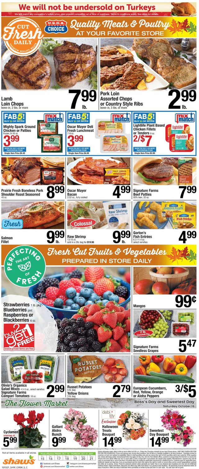 Shaw’s Ad from 10/15/2021