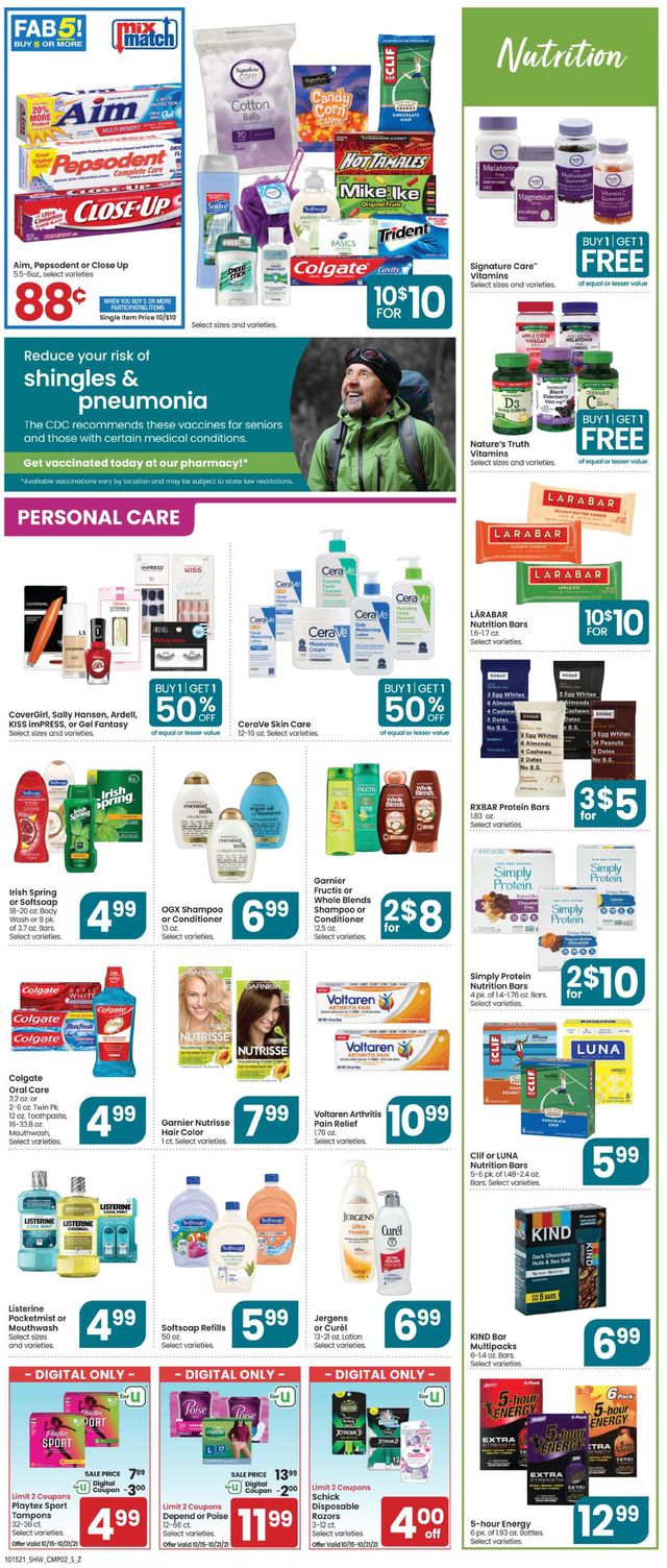 Shaw’s Ad from 10/15/2021
